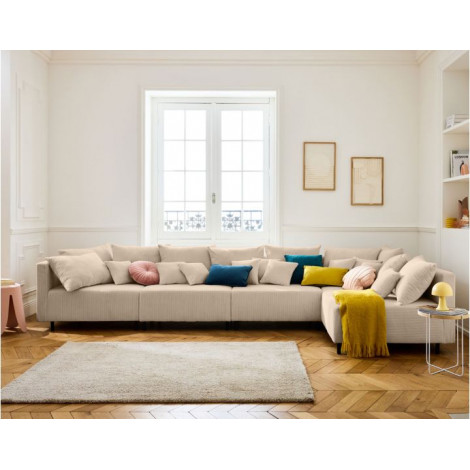 Edinburg - canapé modulable d'angle réversible 5 places - en velours côtelé|Canape|BestMobilier