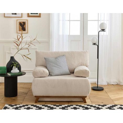 Cristal - fauteuil - convertible avec coffre - en velours côtelé|Fauteuil / Chauffeuse|BestMobilier