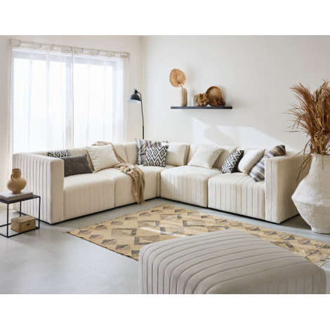 Nova - canapé modulable d'angle réversible - 6 places - avec pouf d'appoint - en velours|Canape|BestMobilier