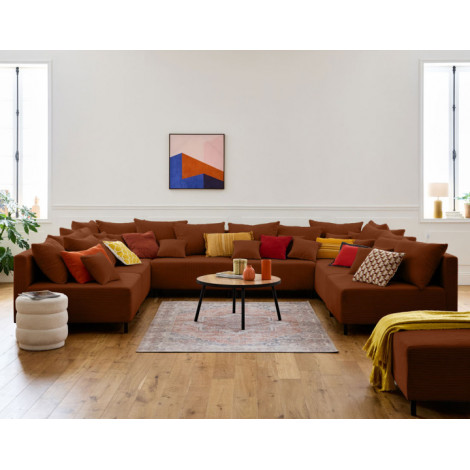 Edinburg - canapé modulable panoramique 8 places - en velours côtelé|Canape|BestMobilier