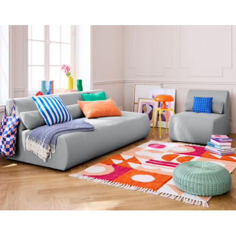 Onyx - canapé droit 3 places - en tissu mailles 3D|Canape|BestMobilier