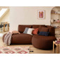 Santorini - canapé modulable d'angle droit + pouf - 4 places - en tissu texturé|Canape|BestMobilier