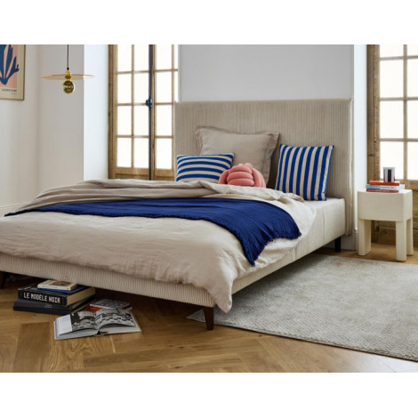 Botticelli - cadre de lit - 140x190 - en velours côtelé|Lit Adulte|BestMobilier