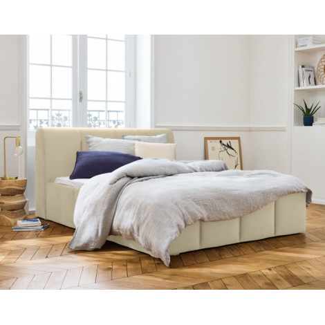 Elysia - lit coffre - 180x200 - en velours - sommier inclus|Lit Adulte|BestMobilier