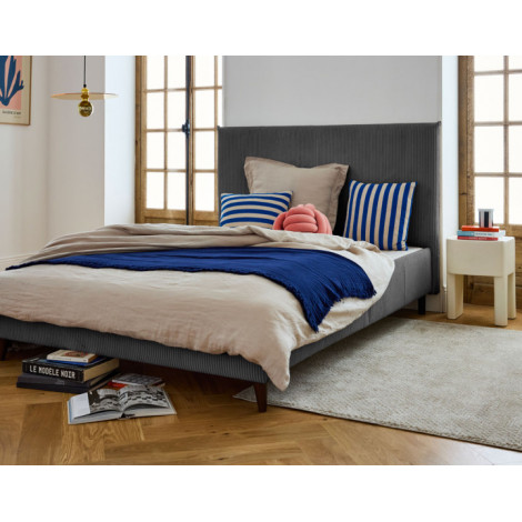 Botticelli - cadre de lit - 160x200 - en velours côtelé|Lit Adulte|BestMobilier