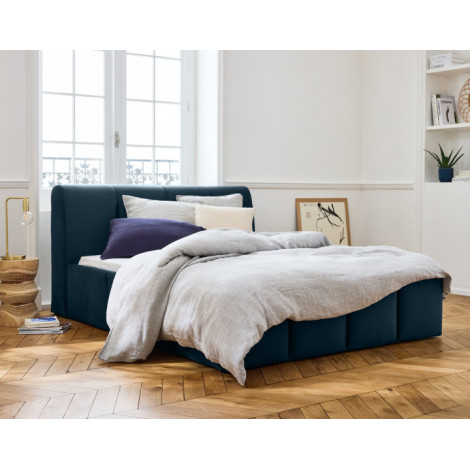Elysia - lit coffre - 160x200 - en velours - sommier inclus|Lit Adulte|BestMobilier