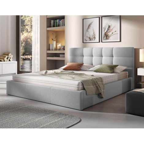 Mael - lit coffre - 180x200 - en tissu - sommier inclus|Lit Adulte|BestMobilier
