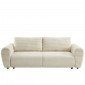 Canapé droit LOIC en velours côtelé beige fixe 3 places|Canape|Baita Home
