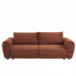 Canapé droit convertible LOIC en velours côtelé terracotta fixe 3 places|Canape|Baita Home