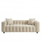 Canapé droit TOBI en tissu beige fixe 3 places|Canape|Baita Home
