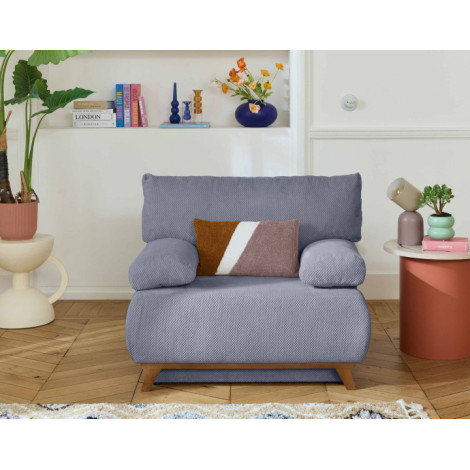 Cristal - fauteuil - convertible avec coffre - en velours texturé|Fauteuil / Chauffeuse|BestMobilier