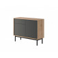 Malo - buffet bas - bois et gris - 104 cm - style industriel|Buffet|BestMobilier