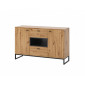 Odin - buffet bas - bois et métal noir - 135 cm - style industriel|Buffet|BestMobilier