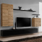 Ensemble Meuble TV "Switch Lamel II" 270cm Noir & Naturel|Meuble TV|Paris Prix