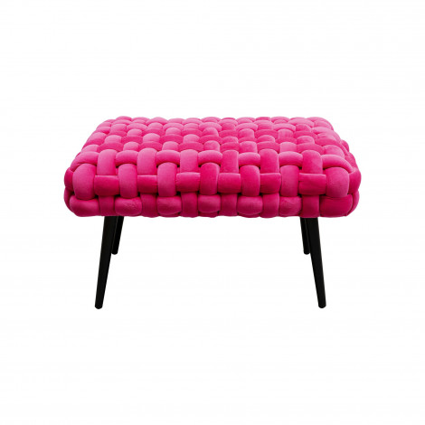 Banc Weave velours rose Kare Design|Banquettes / Bancs / Poufs|Kare