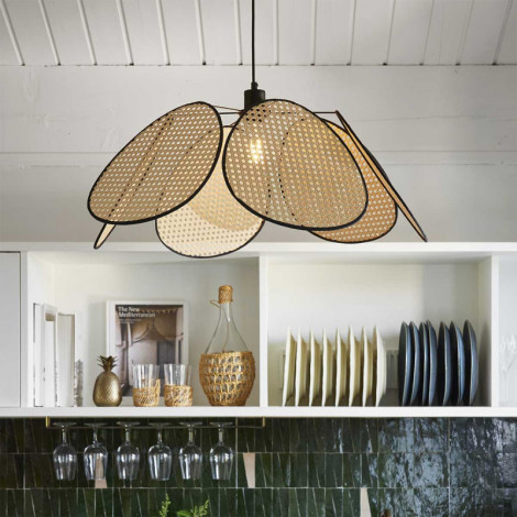 Suspension D70 fleur en cannage|Suspensions|Lampe Avenue