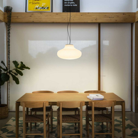 Suspension Isabelle vase blanche en verre|Suspensions|Lampe Avenue