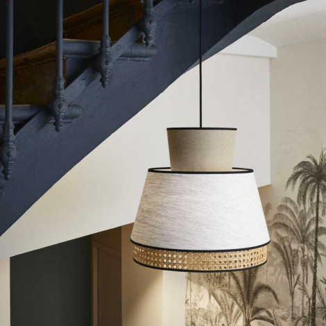 Suspension singapour nude abat-jour et cannage|Suspensions|Lampe Avenue