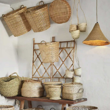 Suspension conique naturelle en herbier|Suspensions|Lampe Avenue Suspension conique naturelle en herbier|Suspensions|Lampe Avenue