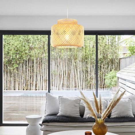 Suspension double abat-jour en bambou|Suspensions|Lampe Avenue Suspension double abat-jour en bambou|Suspensions|Lampe Avenue