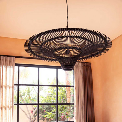 Suspension sky en rotin noir taille XL et XXL|Suspensions|Lampe Avenue Suspension sky en rotin noir taille XL et XXL|Suspensions|Lampe Avenue