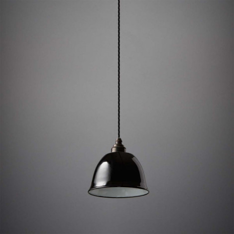 Suspension cloche émaillée noire|Suspensions|Lampe Avenue