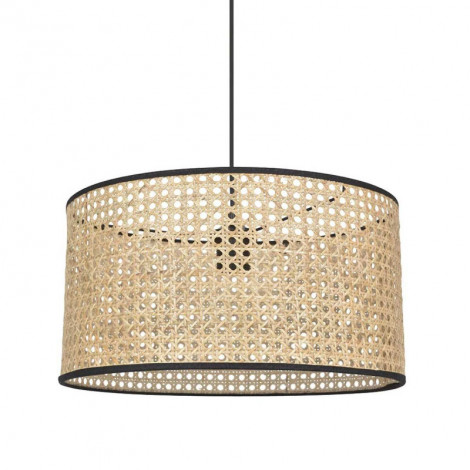 Suspension cannage et galon noir|Suspensions|Lampe Avenue