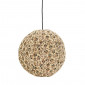 Suspension boule moutarde imprimé fleur en coton et bambou|Suspensions|Lampe Avenue Suspension boule moutarde imprimé fleur en coton et bambou|Suspensions|Lampe Avenue