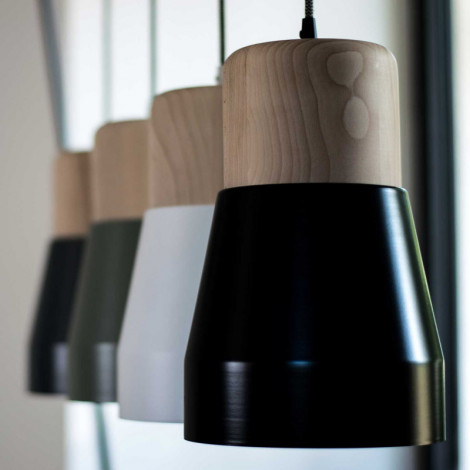 Suspension bois et métal noir|Suspensions|Lampe Avenue