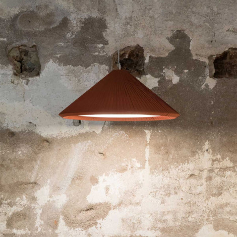 Suspension orange terracotta conique D70cm|Suspensions|Lampe Avenue