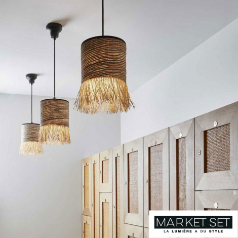 Suspension raphia frangé -Formentera|Suspensions|Lampe Avenue