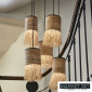 Suspension grappe 5 ampoules en bana et raphia - Formentera|Suspensions|Lampe Avenue