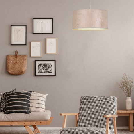 Suspension cylindre effet bois clair|Suspensions|Lampe Avenue