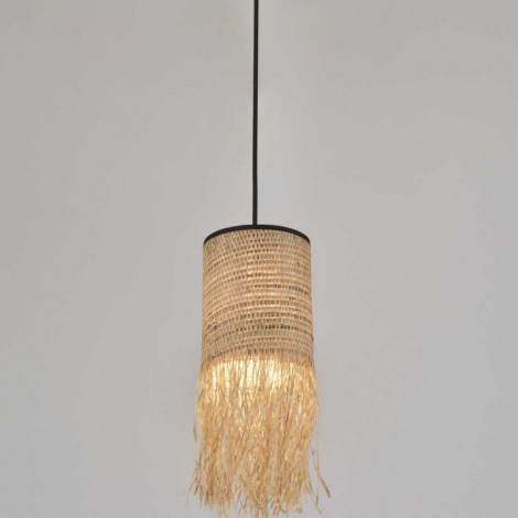 Suspension en bana et raphia frangé taille S|Suspensions|Lampe Avenue Suspension en bana et raphia frangé taille S|Suspensions|Lampe Avenue