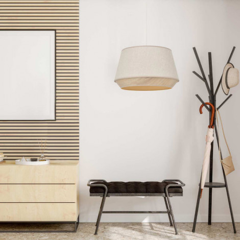 Suspension beige sable et bois|Suspensions|Lampe Avenue Suspension beige sable et bois|Suspensions|Lampe Avenue