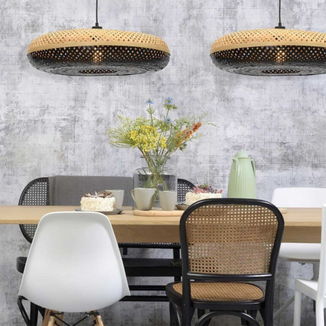Suspension en bambou noir et naturel|Suspensions|Lampe Avenue