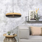 Luminaire en bambou de forme ronde noire et naturelle|Suspensions|Lampe Avenue