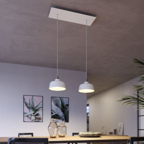 Suspension double lampes en céramique blancs|Suspensions|Lampe Avenue