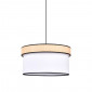 Suspension double abat-jour raphia et blanc|Suspensions|Lampe Avenue