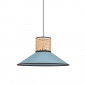 Suspension coton bleu et cannage|Suspensions|Lampe Avenue