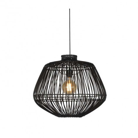 Grande suspension rotin noir|Suspensions|Lampe Avenue