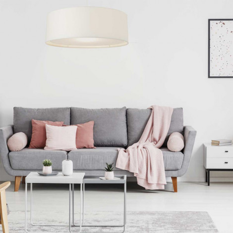 Grande suspension blanche avec diffuseur D60 et D45|Suspensions|Lampe Avenue
