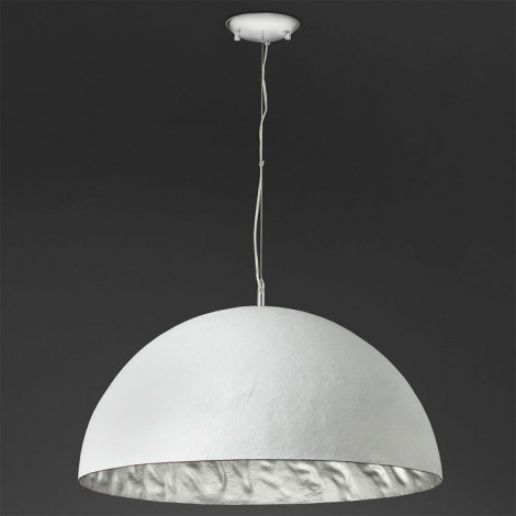 Grande suspension blanche et argent de 70cm|Suspensions|Lampe Avenue