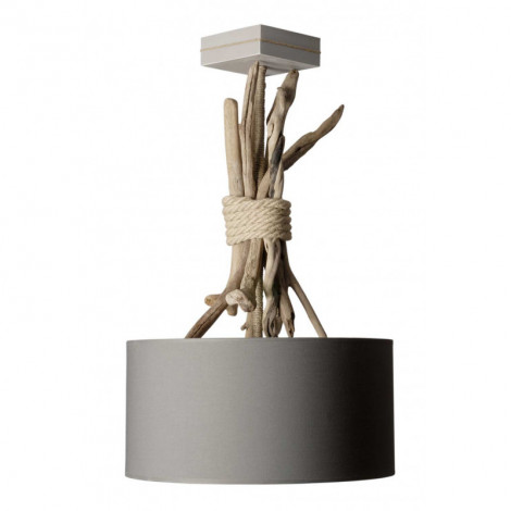 Suspension bois et corde abat jour gris|Suspensions|Lampe Avenue Suspension bois et corde abat jour gris|Suspensions|Lampe Avenue