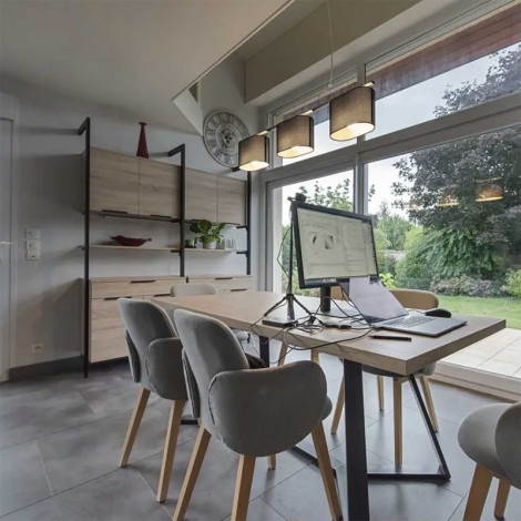 TRIADEM suspension chrome et noir 3 diffuseurs ovales E27 max 3x60W|Suspensions|Lampe Avenue