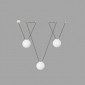 Suspension déportée design 3 boules blanches|Suspensions|Lampe Avenue