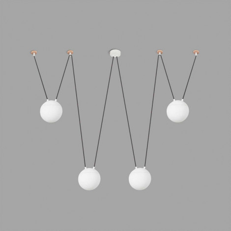 Suspension araignée nordique 4 boules blanches|Suspensions|Lampe Avenue