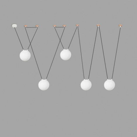 Suspension araignée 5 boules blanches|Suspensions|Lampe Avenue