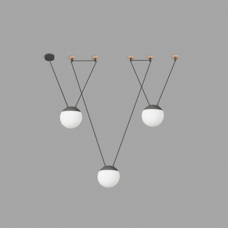 Suspension décentralisée 3 boules|Suspensions|Lampe Avenue