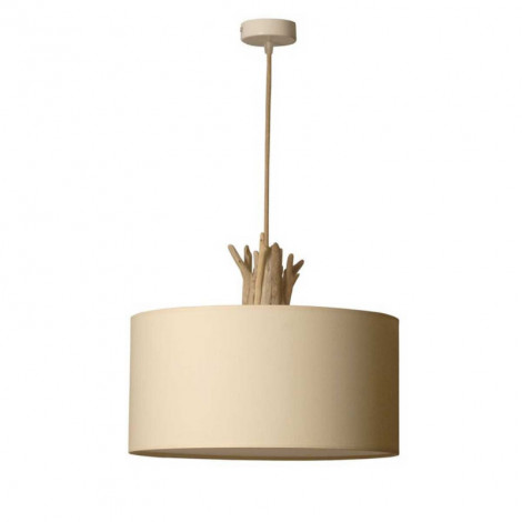 Suspension en bois flotté abat-jour écru|Suspensions|Lampe Avenue